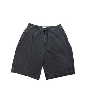 Anchor Blue Mens Black Chino Shorts Size 36 Cotton Relaxed Fit Casual V127